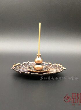 合金莲花香插摆件禅意葫芦香插一炷香线香香插可拆卸香座