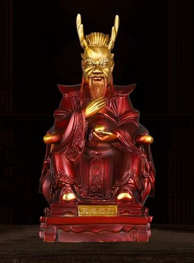 龙王爷摆件铜彩绘东海南海西海北海四H海龙王龙神海神家用装饰神