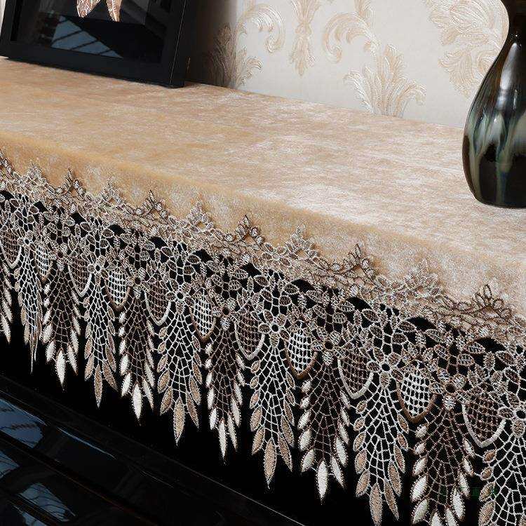 欧式钢琴罩半罩子新款现代简约钢琴披盖布防尘布艺琴布电子琴盖巾