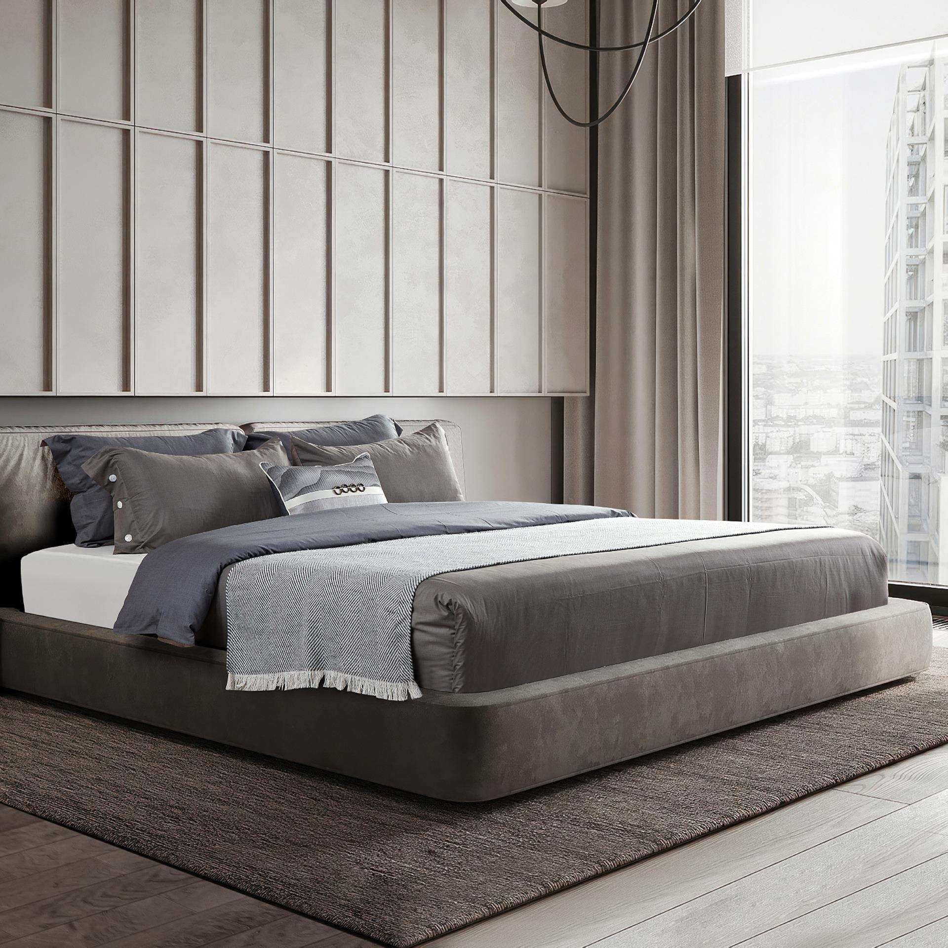 现代样板房楼盘卖场简约床品极简软装多件套家具展厅床上用品套件,电子元器件市场,其它元器件,淘宝优惠券,粉丝福利购,淘宝优惠卷