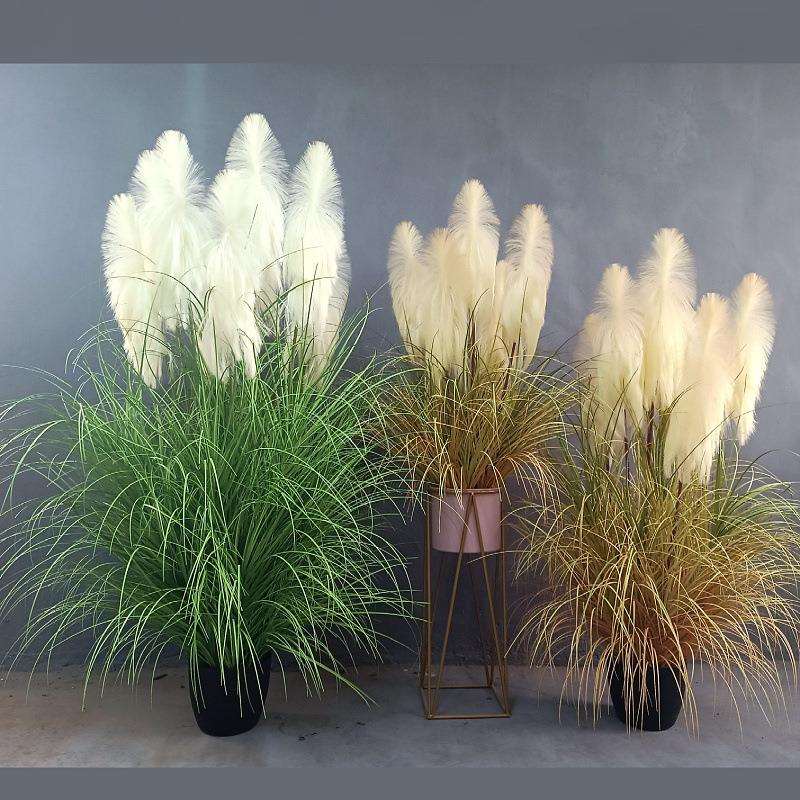 网红仿真芦苇超大加密仿生绿植新款高档客厅植物摆件橱窗摄影道具