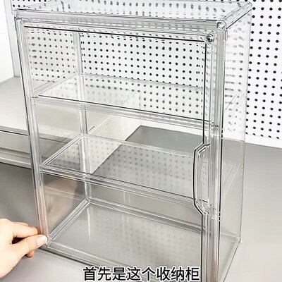 盲盒收纳展示盒泡泡马特LABUBU桌面手办收纳透明亚克力防尘展示柜