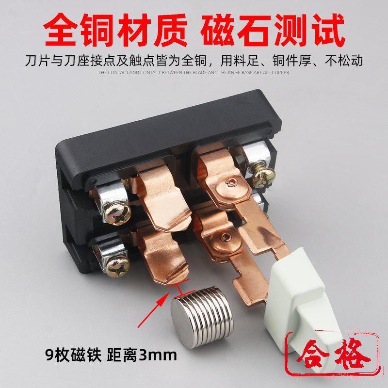 全铜闸刀开关220V光伏电箱专用刀闸隔离开关2P63A1000A单投式加厚