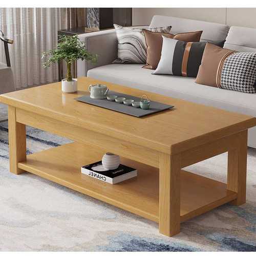 小户型简约现代茶几茶桌简易茶台客厅办公长方形双层中式实木家用