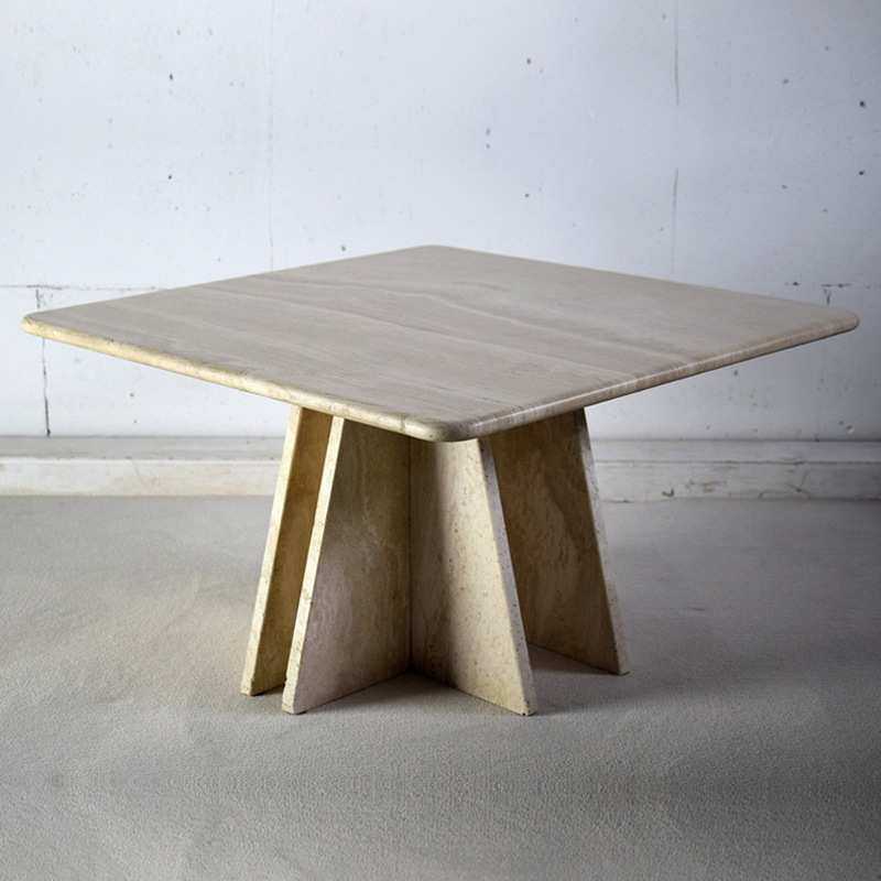 意大利轻奢天然大理石茶几创意个性正方形茶桌小户型简约设计茶台