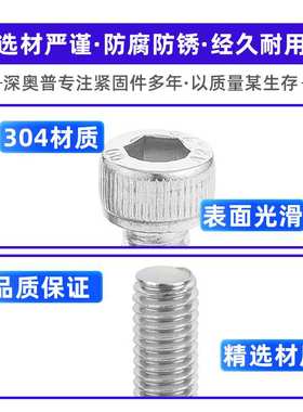 520pcs 外贸套装304不锈钢圆柱头内六角螺丝杯头螺钉组合M3/M5/M6