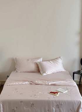 2025新款60S兰精天丝刺绣夏被四件套-晚安兔