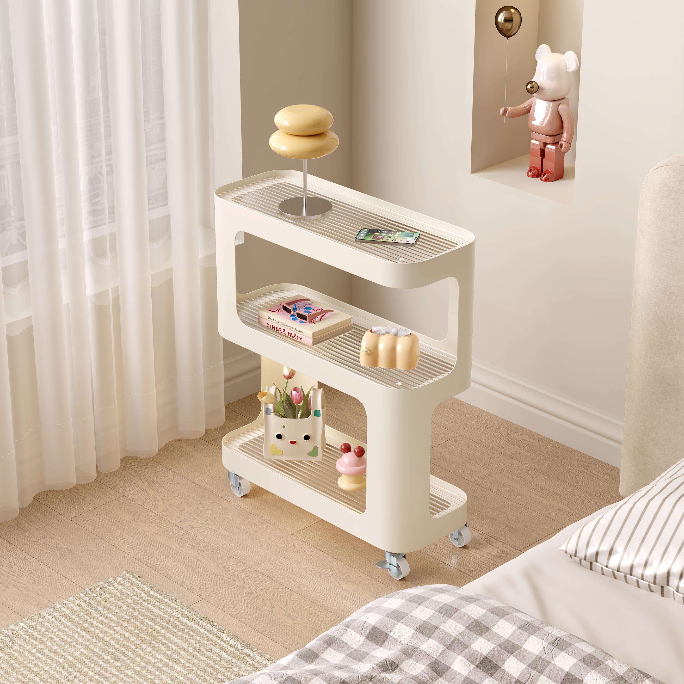 极窄床头柜替代品小型迷你超窄夹缝置物架卧室床边柜子床头小边几