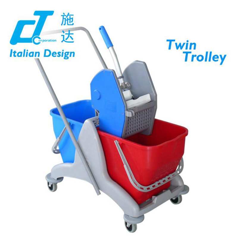 施达CT双桶榨水车压榨柞水器下压式拖把桶挤水桶保洁清洁车