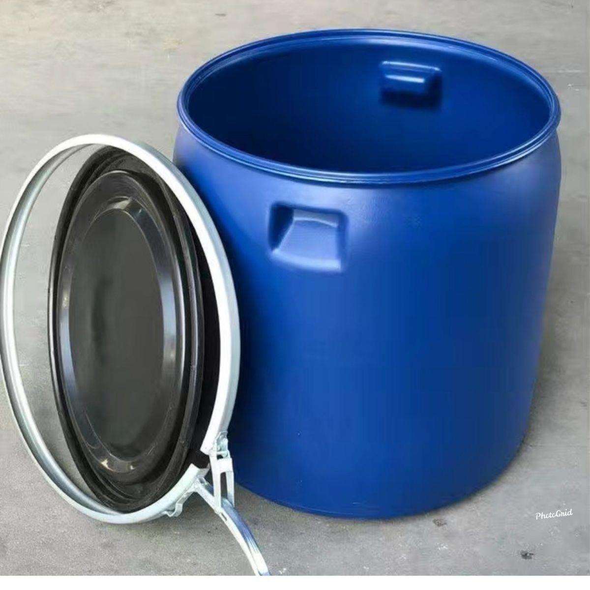 150升法兰桶海鲜桶铁箍桶加厚塑料桶家用装鱼桶鱼护桶半截工业级