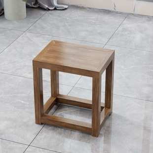 中式实木方凳可坐板凳橡胶木耐用家用简约凳子客厅矮凳四方整装