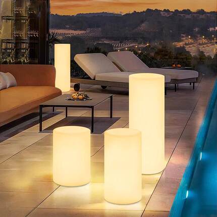 庭院灯led引路灯立式落地灯酒店园林景观灯七彩遥控发光灯柱