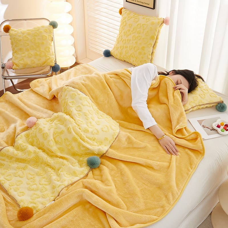 纯色抱枕被子两用午m睡空调毯车载午休被沙发靠垫学生宿舍枕头被