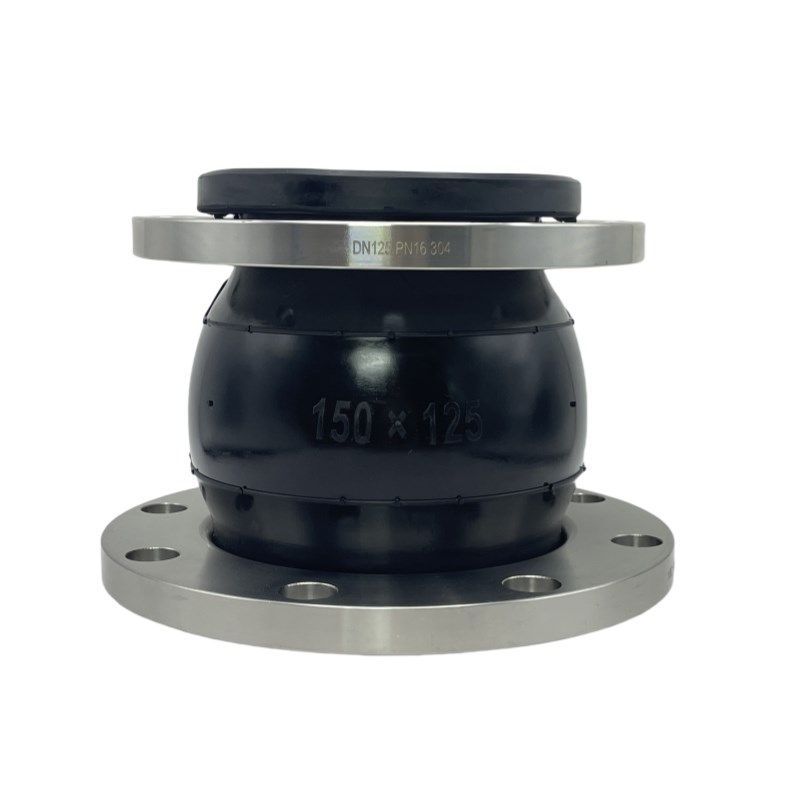 变径橡胶软接头 同心异径橡胶大小头 D法兰式橡胶软连接DN100*80