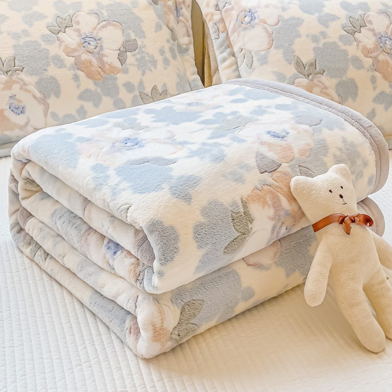 冬季法兰绒e毛毯加厚保暖珊瑚绒毯子办公室午睡毯雪花绒盖毯