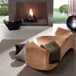 凳座椅休闲原木景观个性休息尾双人沙发北欧风实木美陈长凳床爱情