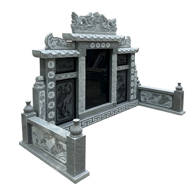 墓碑定制大理石 农村土葬 花岗岩户外石碑Q刻字单穴双人石坟墓