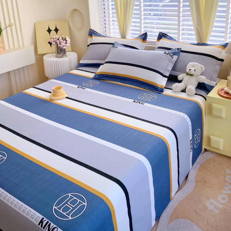 斜纹床单单件简约磨毛100学生宿舍单人加J厚1.5双人被单枕套三件