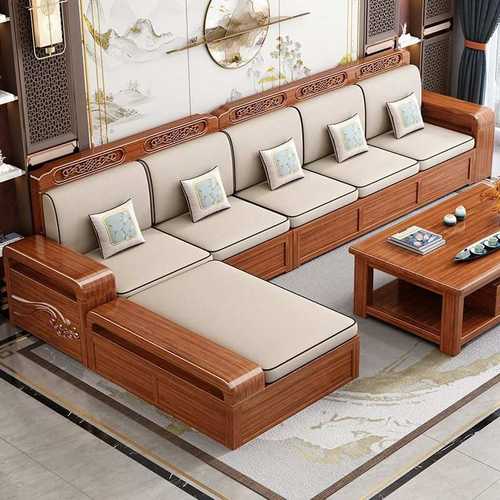 新中式胡桃木储物沙发组合现代简约冬夏两用全实木小户型客厅家具