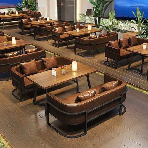 复古工业风酒吧卡座沙发咖啡厅西餐厅餐吧清吧酒馆烧烤店桌椅商用