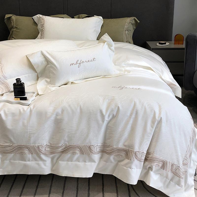 高档200支匹马棉刺绣四件套100纯棉全棉床单被套四季通用轻奢床品