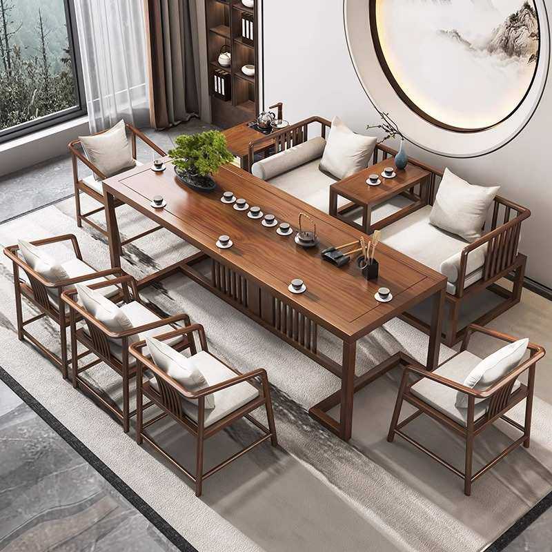 实木茶桌茶床组合新中式简约罗汉床茶几一套办公室禅意功夫泡茶台