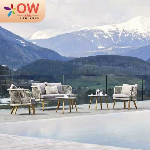 实木户外藤编桌椅厚重庭院花园酒店柚木加厚加重椅子铝合金桌茶几