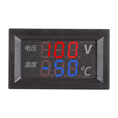 -50-120双显温度电压数显表NTC探头两线直流DC5-30V三线DC100V