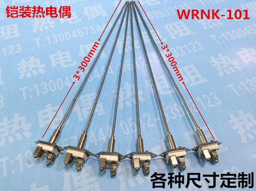 铠装热电偶WRNK-101 K型热电偶 高温 温度传感器探头 铠装丝可弯