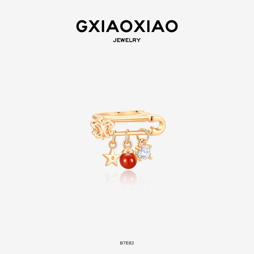 GXIAOXIAO法式鸢尾花别针耳夹