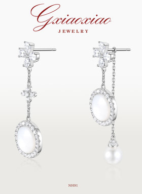 G XIAOXIAO 新年礼物【晶珠映月】时尚气质百搭设计师耳环 NH91