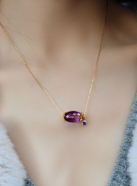 G XIAOXIAO 轻奢气质高级百搭紫色路路通项链 F16X608