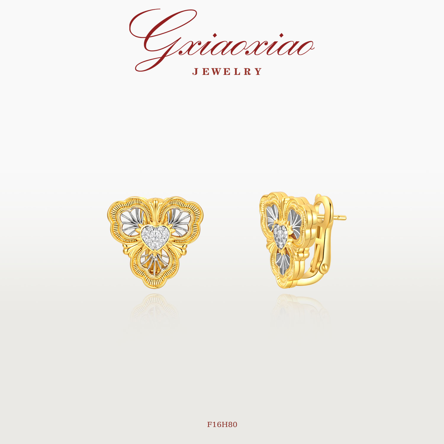 GXIAOXIAO【心屿幻花】爱心耳环