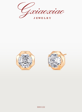 G XIAOXIAO 镀K金 轻奢高级精致爆闪玫瑰切耳环 DH1121 DH1122