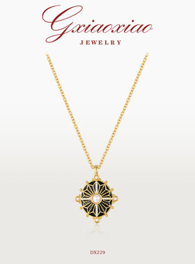 GXIAOXIAO气质黑色星芒项链