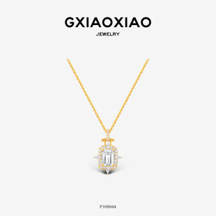 F16X644 轻奢高级感星芒百搭祖母切方糖项链新年礼物 XIAOXIAO