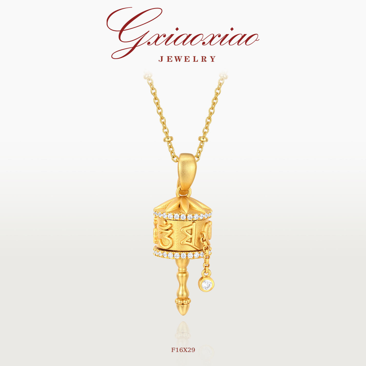 G XIAOXIAO 镀K金 新中式气质高级拨浪鼓项链 F16X29,饰品/流行首饰/时尚饰品新,项链,淘宝优惠券,粉丝福利购,淘宝优惠卷