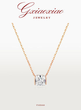 G XIAOXIAO 925银 高级感轻奢气质冰花方糖项链 F16X444 F16X445