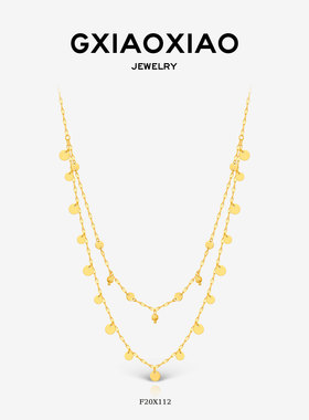 G XIAOXIAO项链时尚气质高级感双层叠戴百搭流苏锁骨项链 F20X112