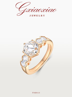 G XIAOXIAO 新年礼物 法式气质六边形蜂巢戒指 F16D113 F16D114