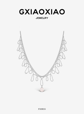 G XIAOXIAO 法式气质复古蕾丝流苏优雅百搭项链新年礼物 F20X55