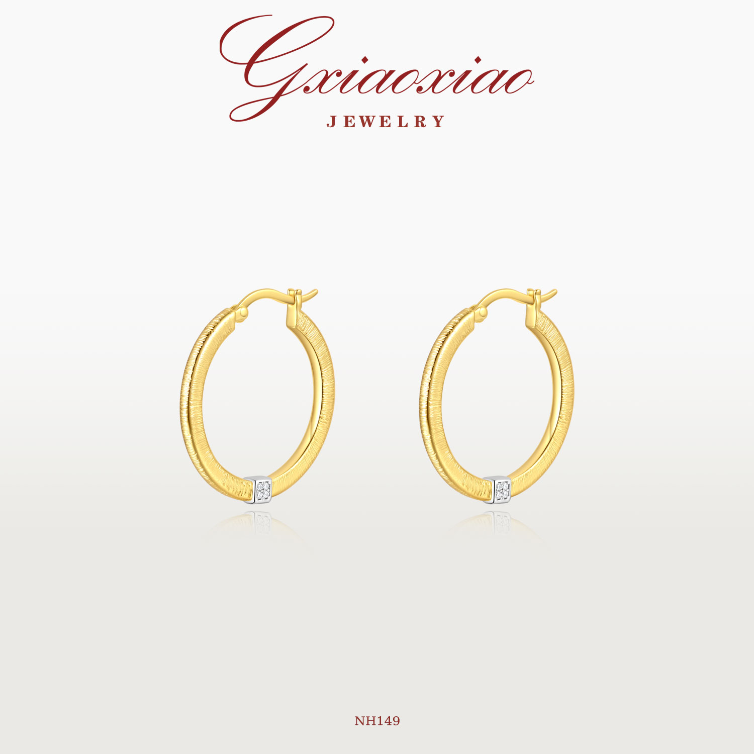 G XIAOXIAO 镀K金 时尚轻奢气质高级百搭拉丝圈圈耳环 NH149