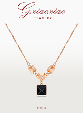 气质高级感百搭黑色铆钉项链