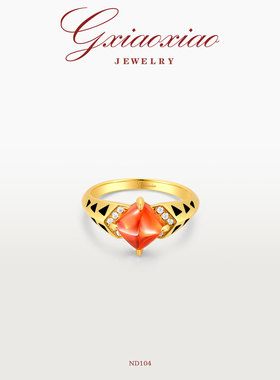 G XIAOXIAO 新年礼物【落日芬达】轻奢气质高级感菱形戒指 ND104