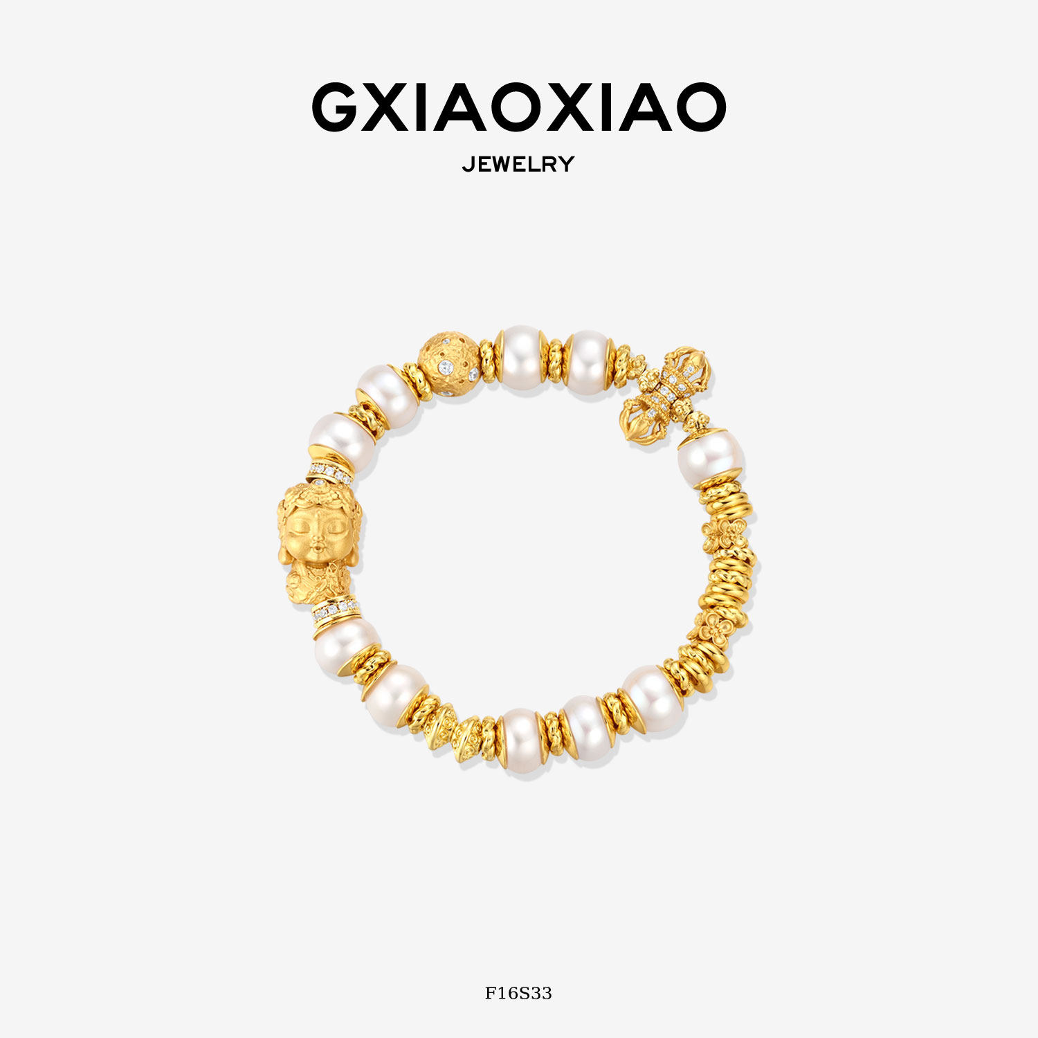 G XIAOXIAO 中式气质高级百搭天使金刚杵天然珍珠手串 F16S33,饰品/流行首饰/时尚饰品新,手链,淘宝优惠券,粉丝福利购,淘宝优惠卷