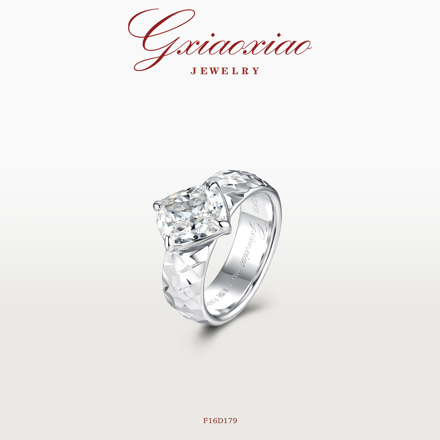 法式时尚轻奢高级感方形戒指