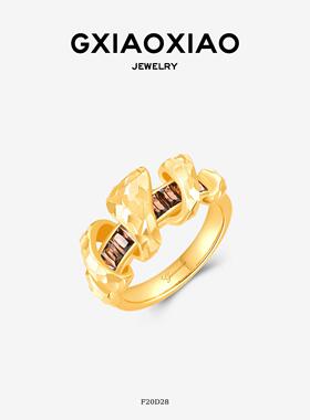GXIAOXIAO法式几何扭形戒指