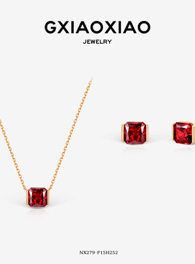 G XIAOXIAO 气质高级浪漫百搭小方块锁骨项链套装 NX279 F15H252