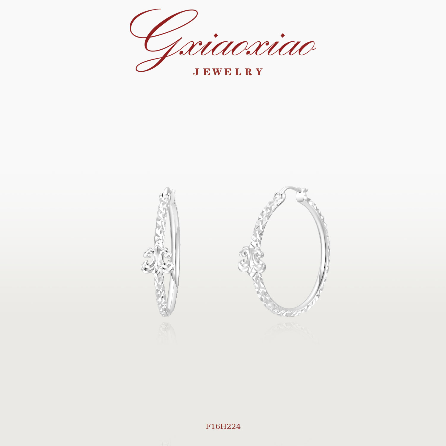 GXIAOXIAO百搭鸢尾花C圈耳环