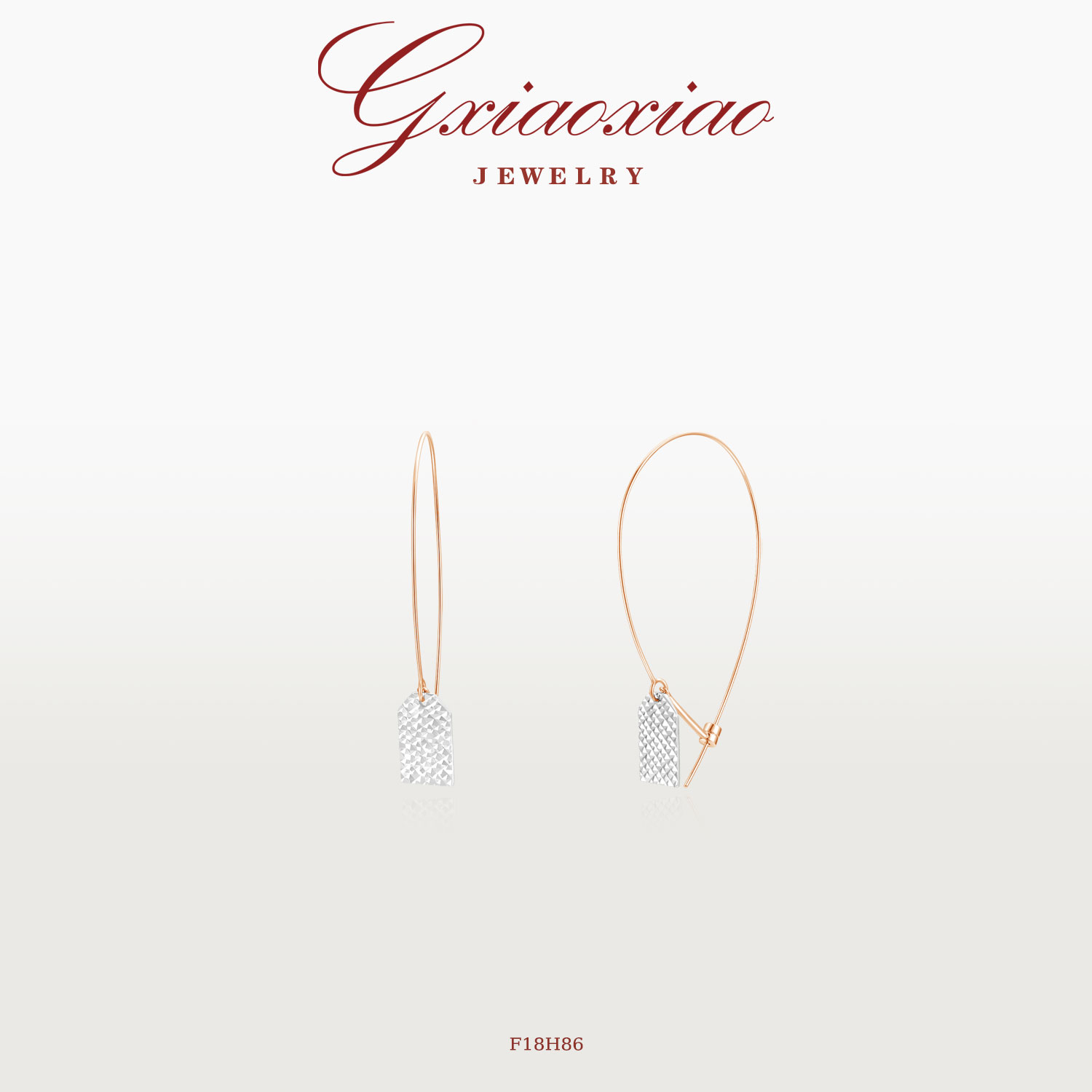 GXIAOXIAO高级简约车花标签耳环